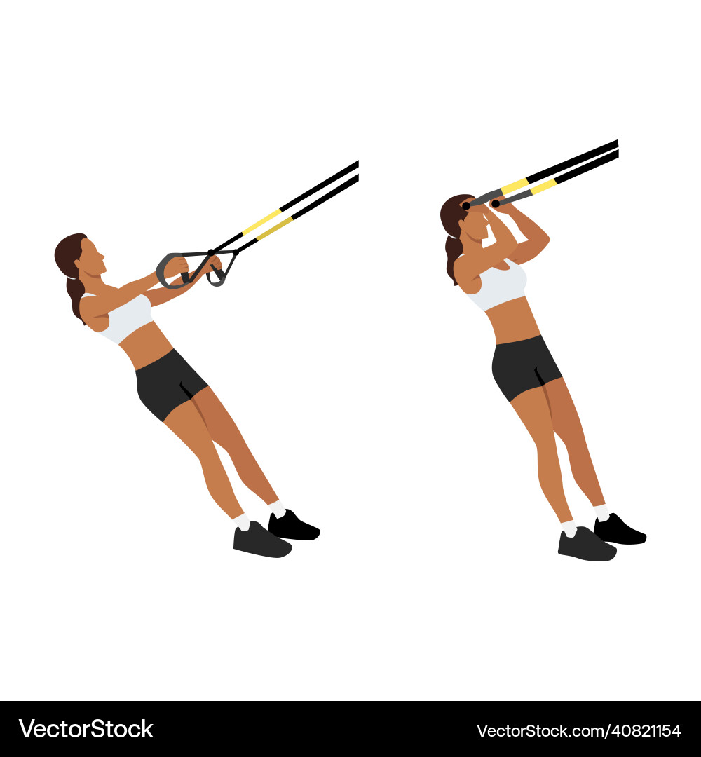 Woman Performing TRX Bicep Curls – Royalty-Free Vector | VectorStock