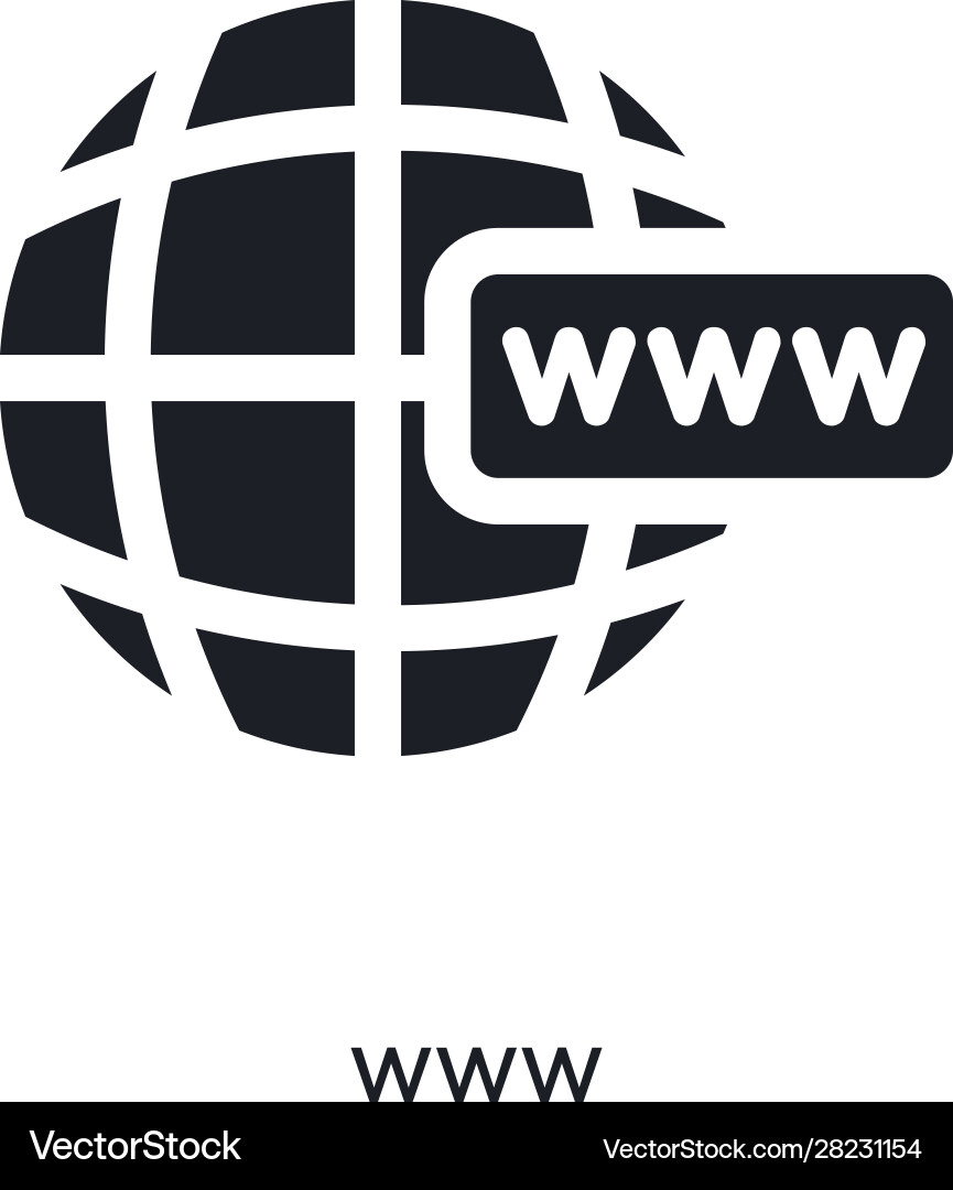 Www isolated icon simple element from programming Www isolated icon simple element from programming vector image