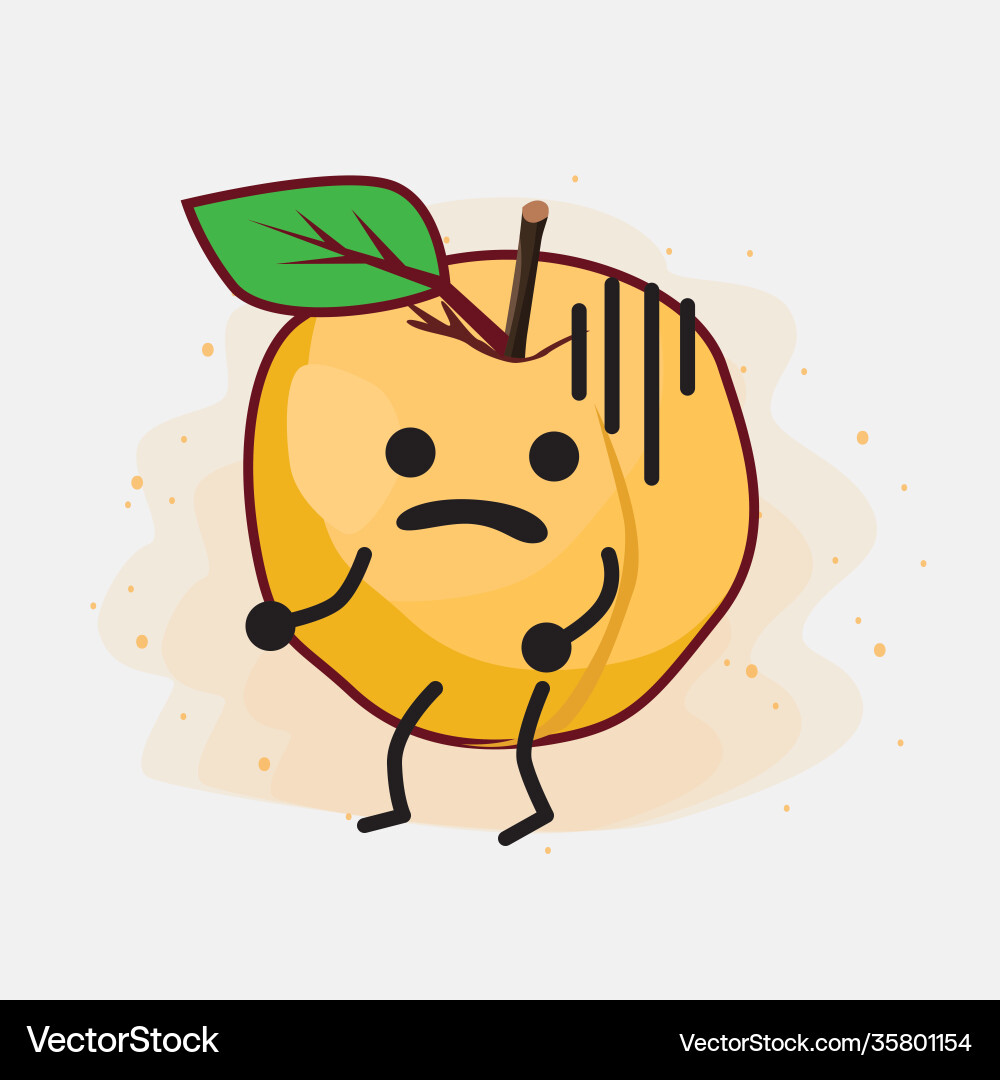 Yellow apricot fruit cute character Yellow apricot fruit cute character vector image