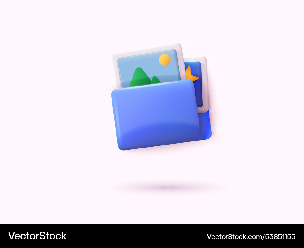 3d document folder for management multimedia file 3d document folder for management multimedia file vector image