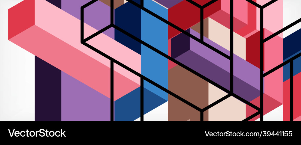 Abstract background 3d cubes cubic elements Vector Image