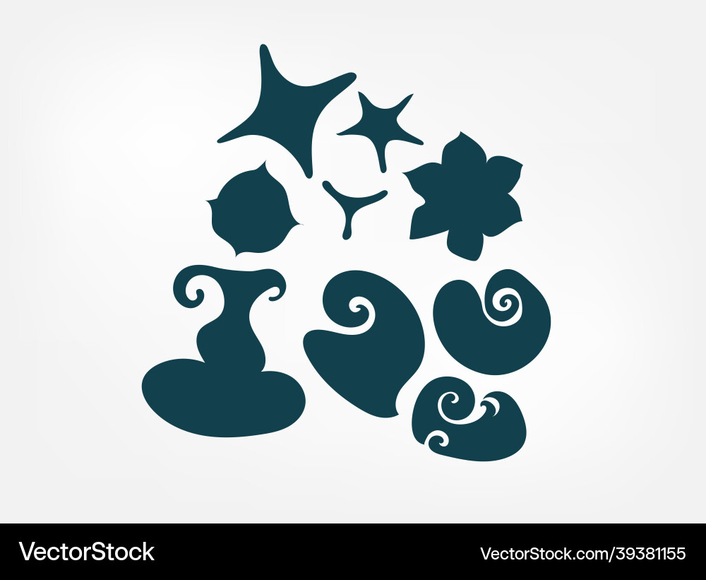Abstract set shapes design elements textured vector image
