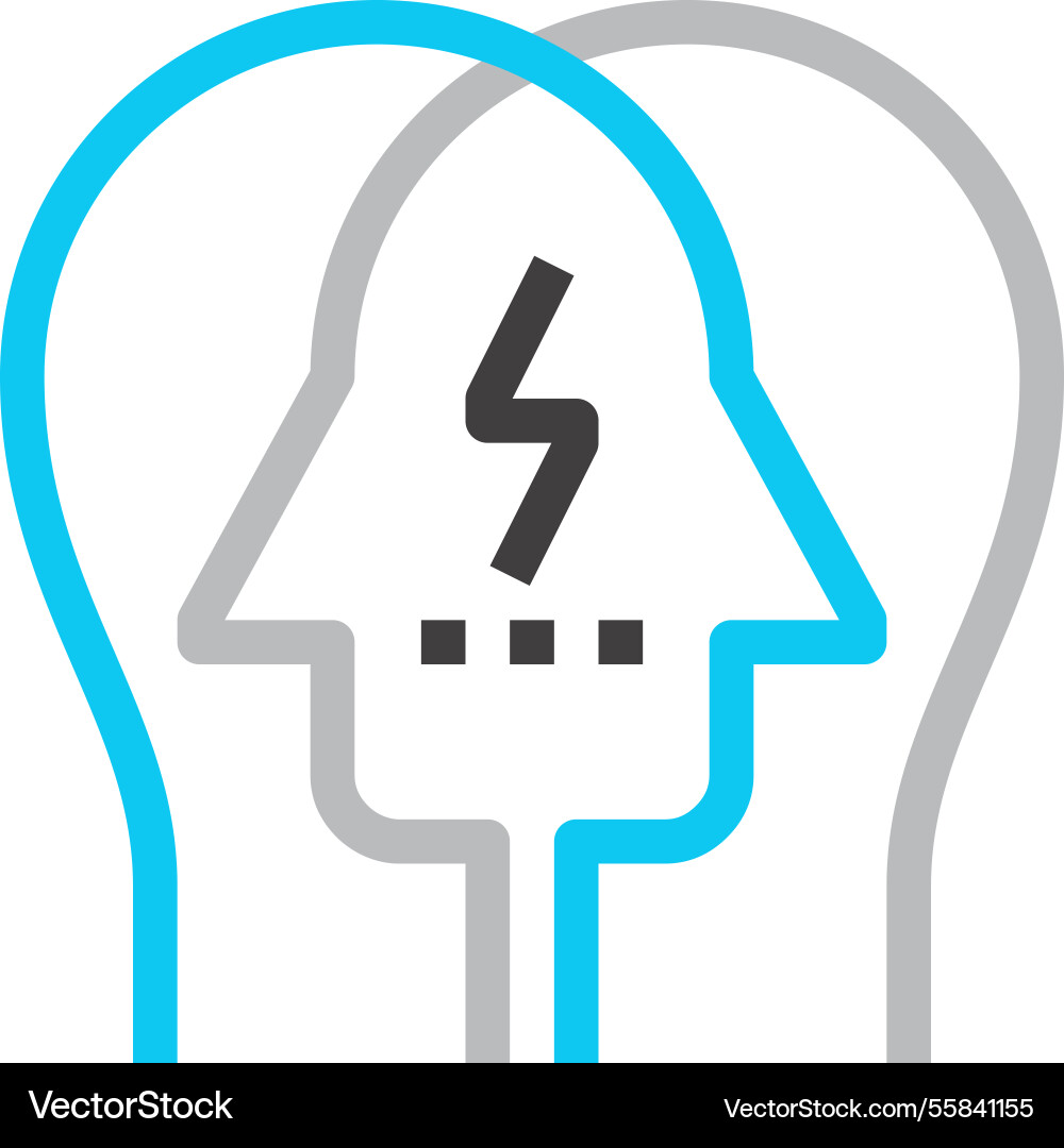 Brainstorm flat line web icon concept Royalty Free Vector