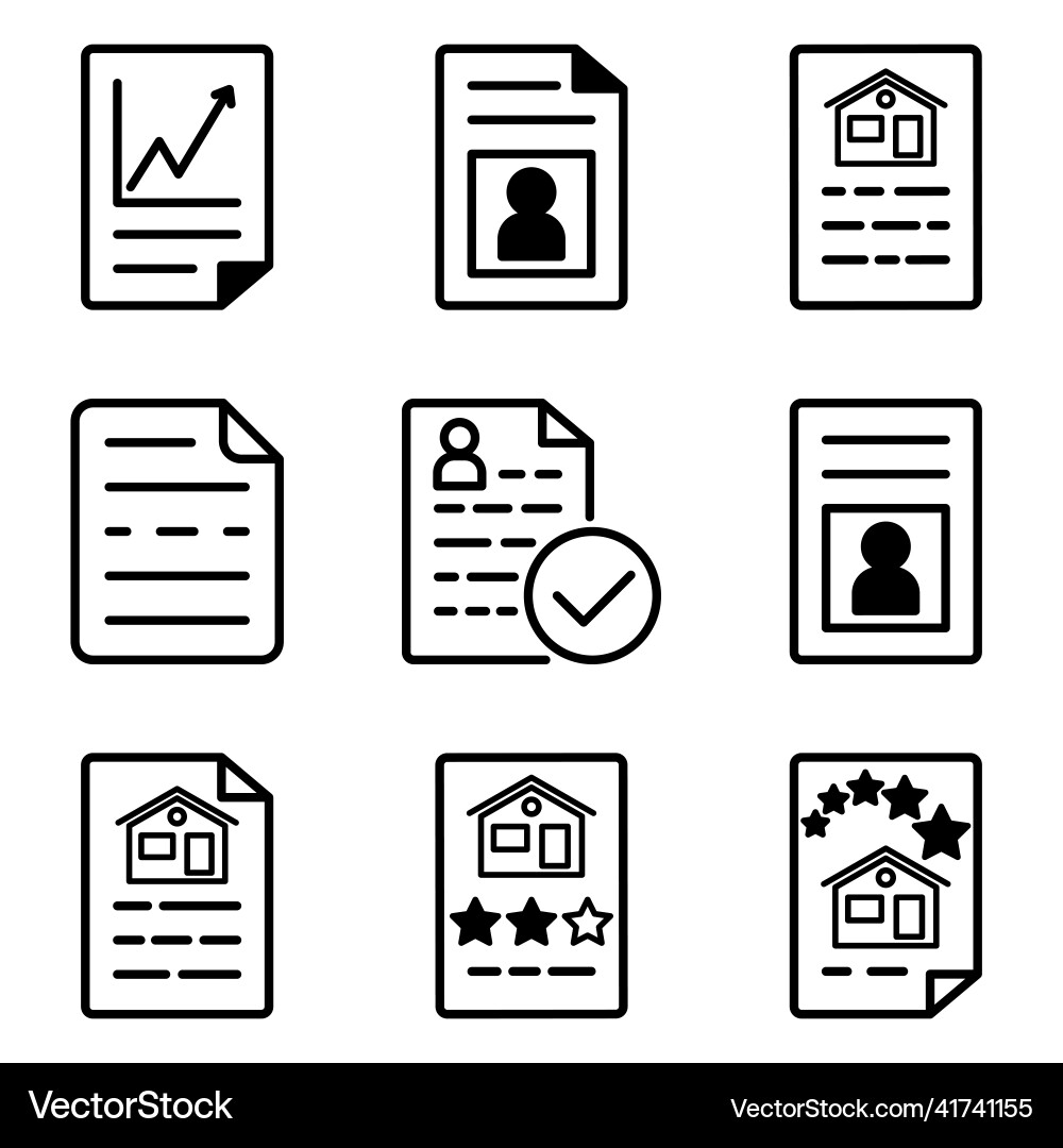 Docs1-2 flat icon set isolated on white background Docs1-2 flat icon set isolated on white background vector image