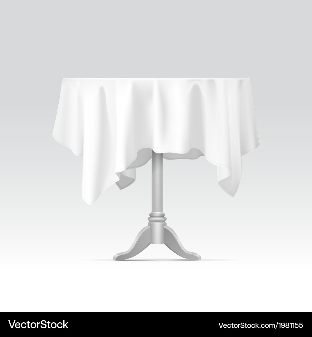 Empty round table with tablecloth vector image