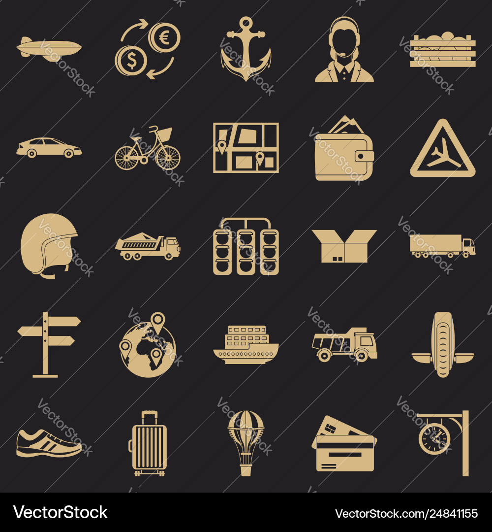 Exchange icons set simple style Exchange icons set simple style vector image