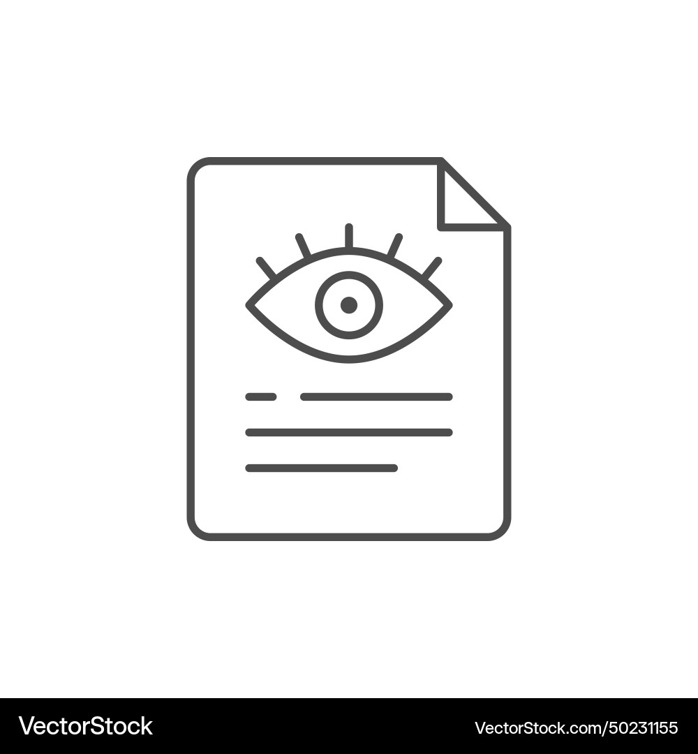 Eye examination document line icon vector image