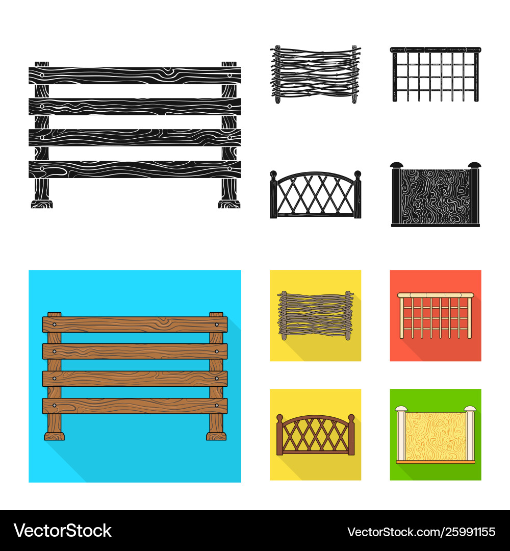 Isolated object gate and fence logo set Vector Image