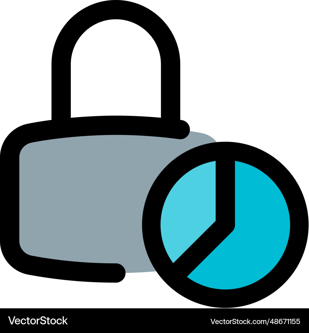 Lock password set for pie chart presentation vector image