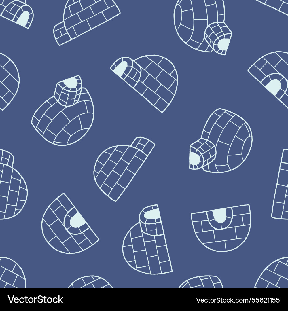 Outline igloo pattern repeat seamless Outline igloo pattern repeat seamless vector image