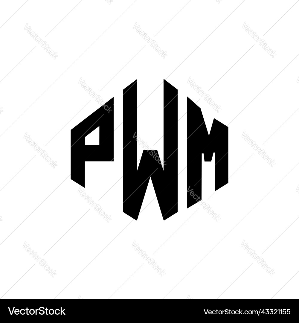 Pwm letter logo design with polygon shape Vector Image