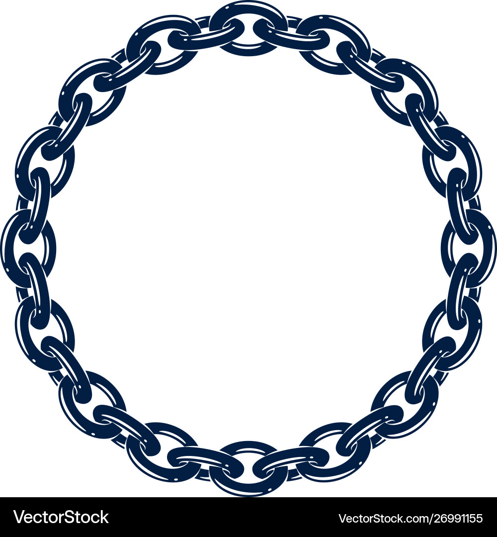 Round frame from chain design element circle Round frame from chain design element circle vector image
