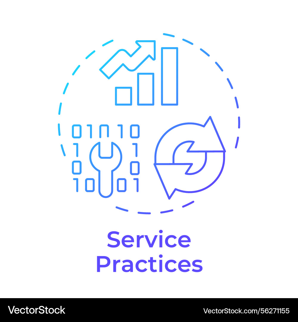 Service practices blue gradient concept icon Service practices blue gradient concept icon vector image