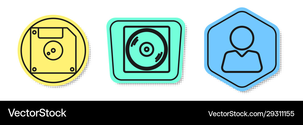 Set line floppy disk for computer data storage Set line floppy disk for computer data storage Vector Image