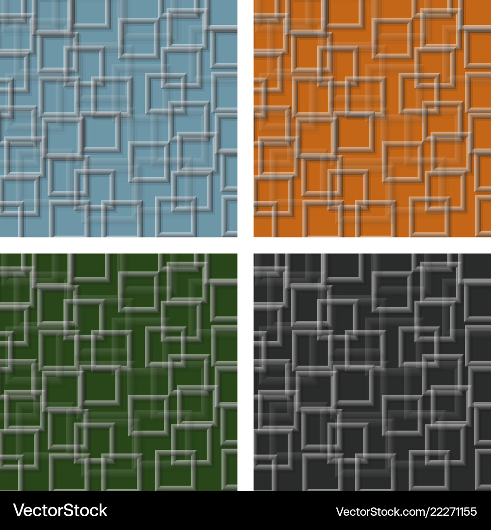 Set of seamless squares pattern Set of seamless squares pattern Vector Image