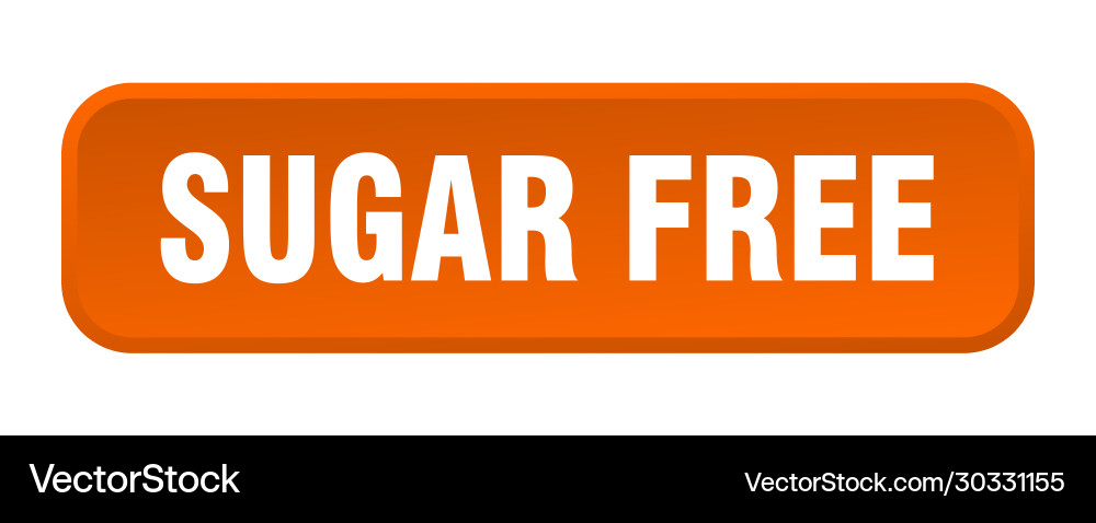 Sugar free button square 3d push Vector Image