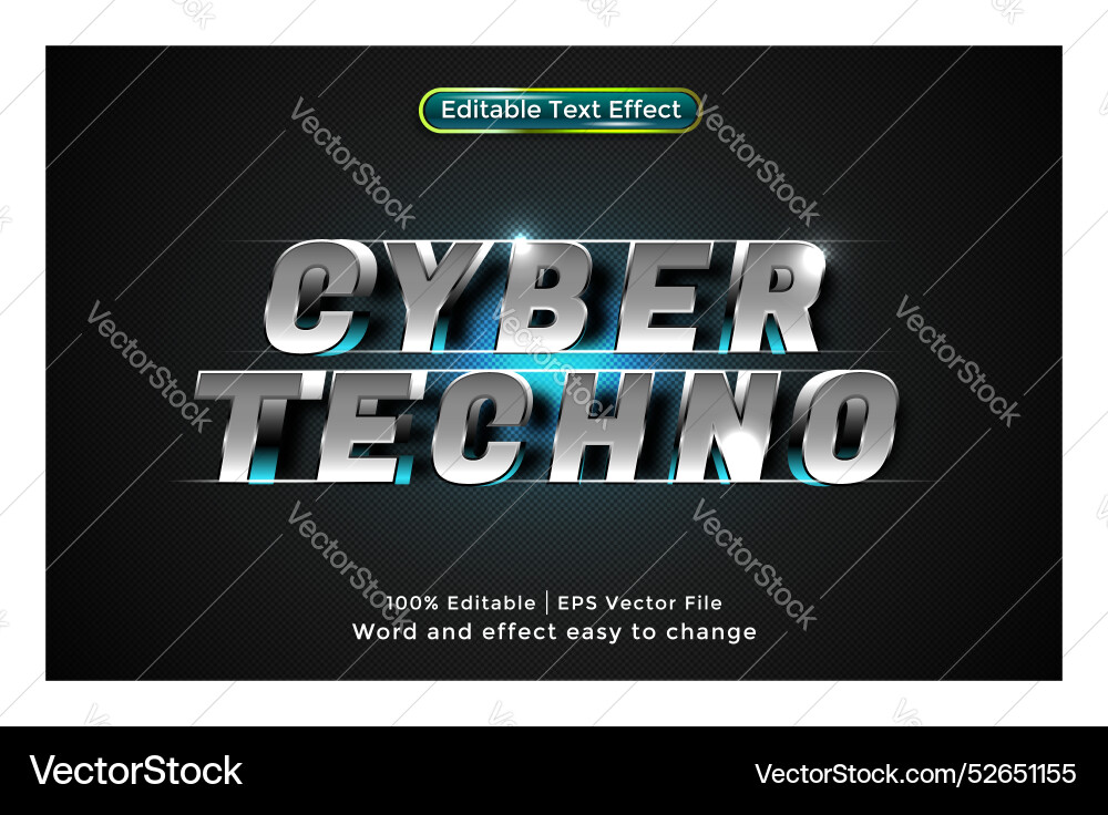 Technology text editable effect Technology text editable effect vector image