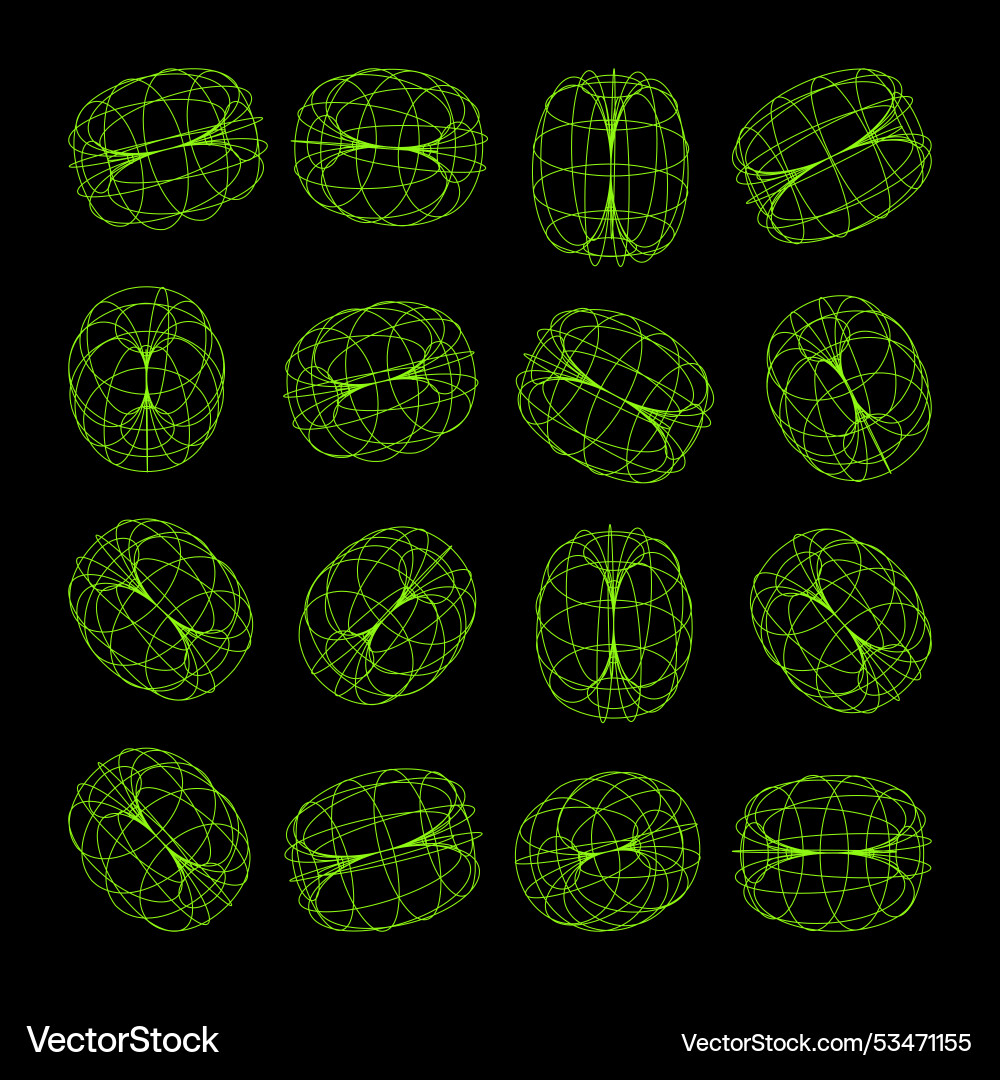 Wireframe lined shapes perspective mesh 3d grid Wireframe lined shapes perspective mesh 3d grid vector image