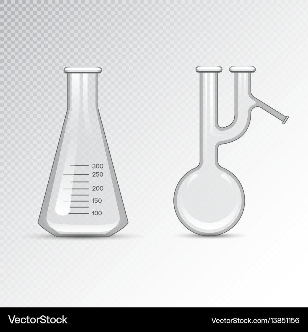 Chemische Labor 3D Laborflasche Glaswarenschlauch Chemische Labor 3D Laborflasche Glaswarenschlauch vektorbild