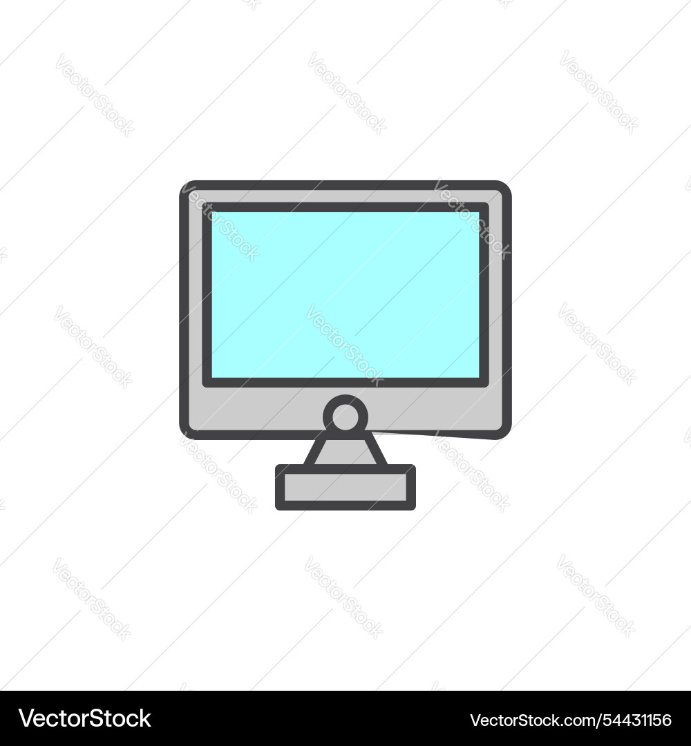 Computer screen icon in colored version Vector Image
