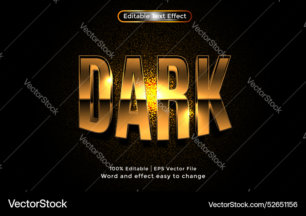 Dark text editable effect Dark text editable effect vector image