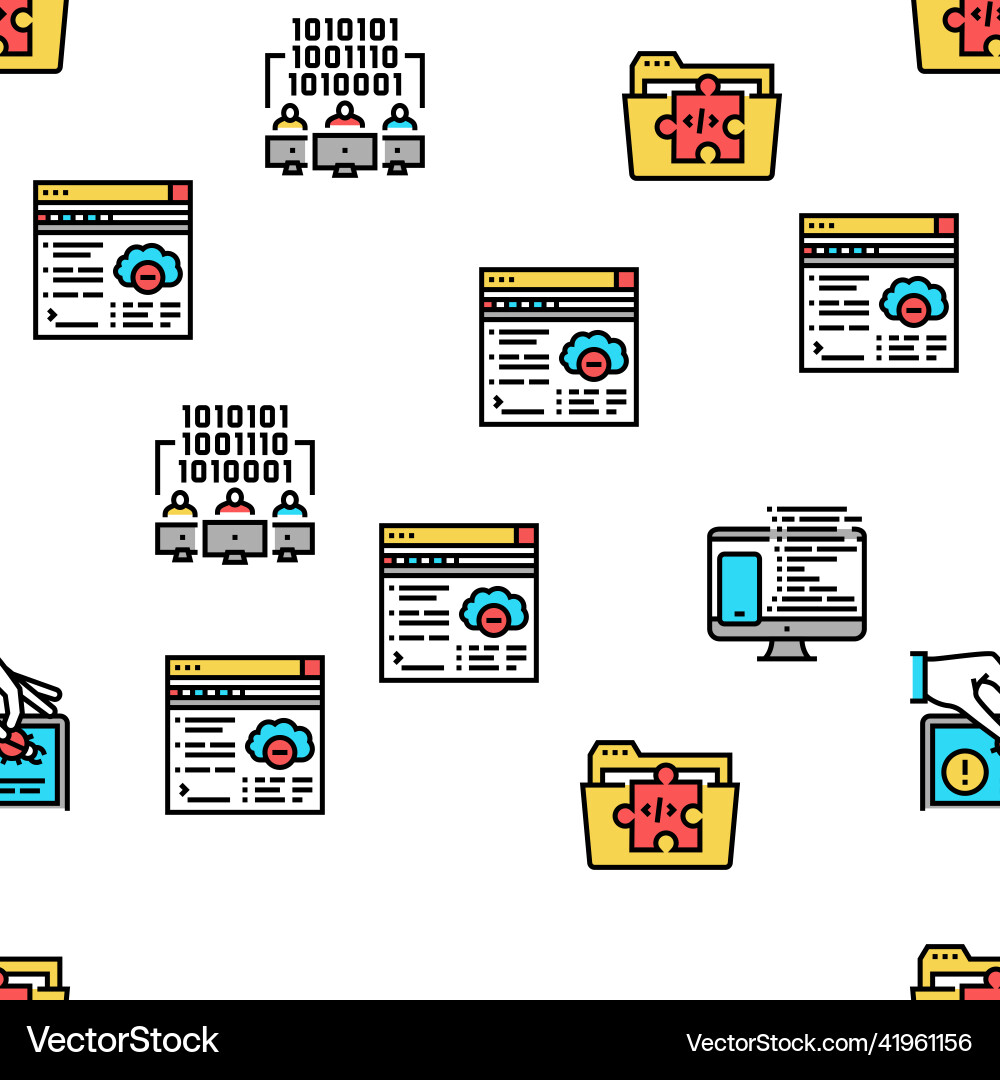 Dev code occupation seamless pattern Dev code occupation seamless pattern vector image