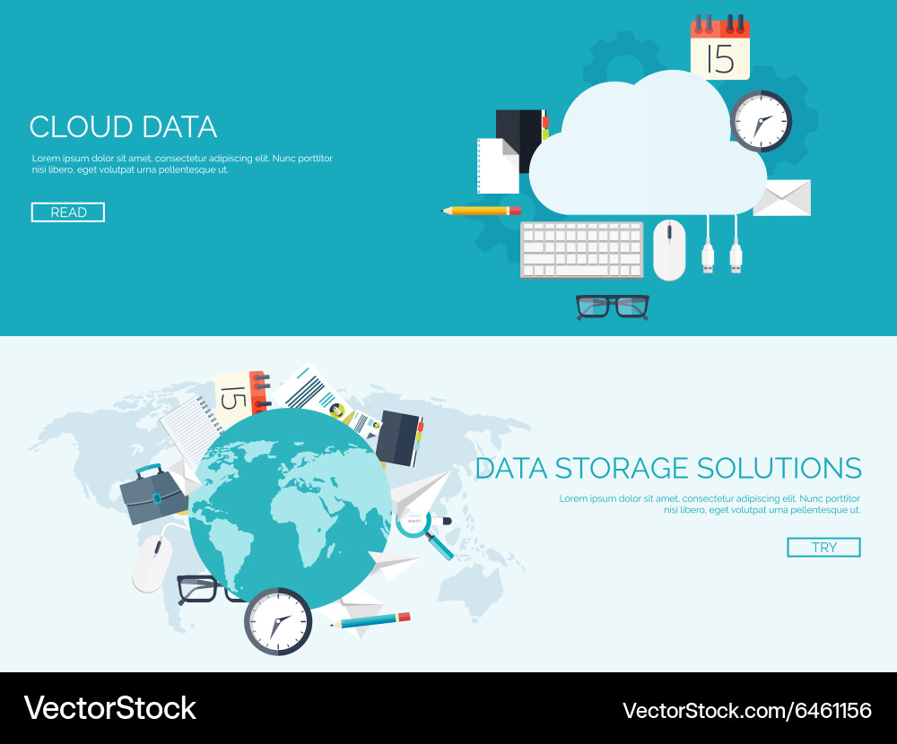 Flat cloud computing vector image