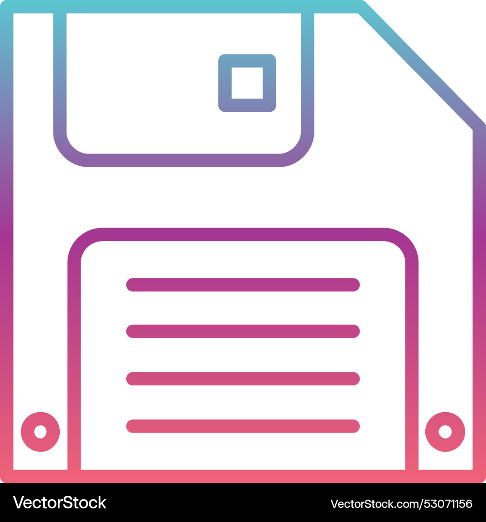 Floppy disk line gradient design Vector Image