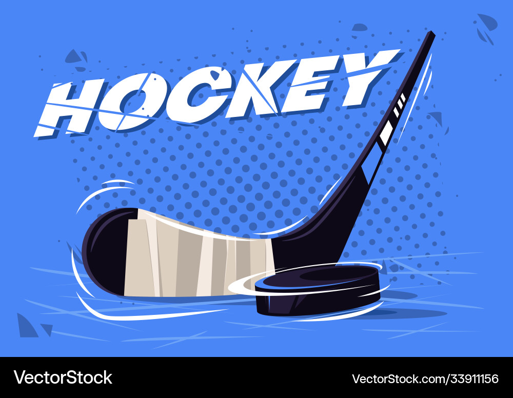 Hockey stick with a puck Hockey stick with a puck vector image