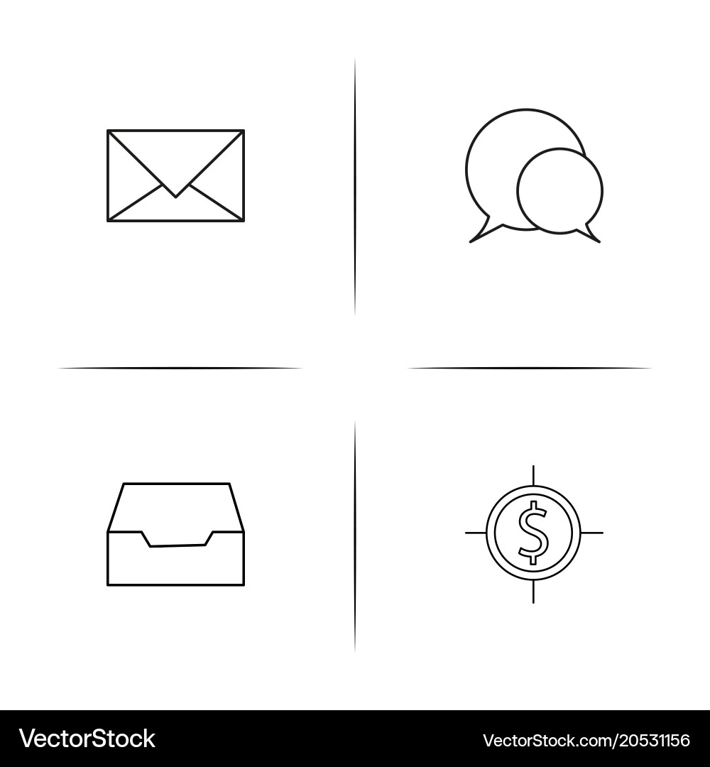 Internet technologies simple linear icons set vector image