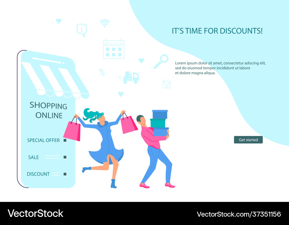 Landing web page template ecommerce retail Vector Image