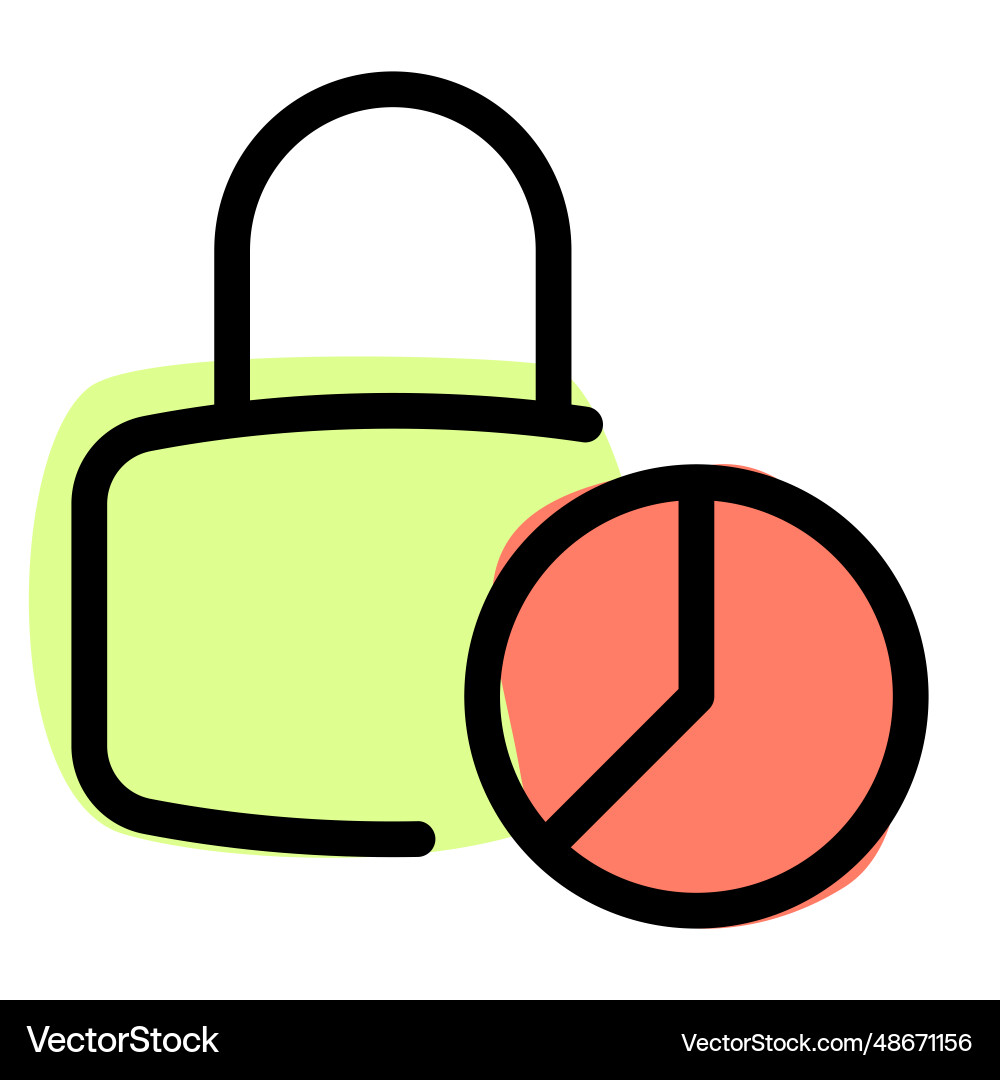 Lock password set for pie chart presentation vector image