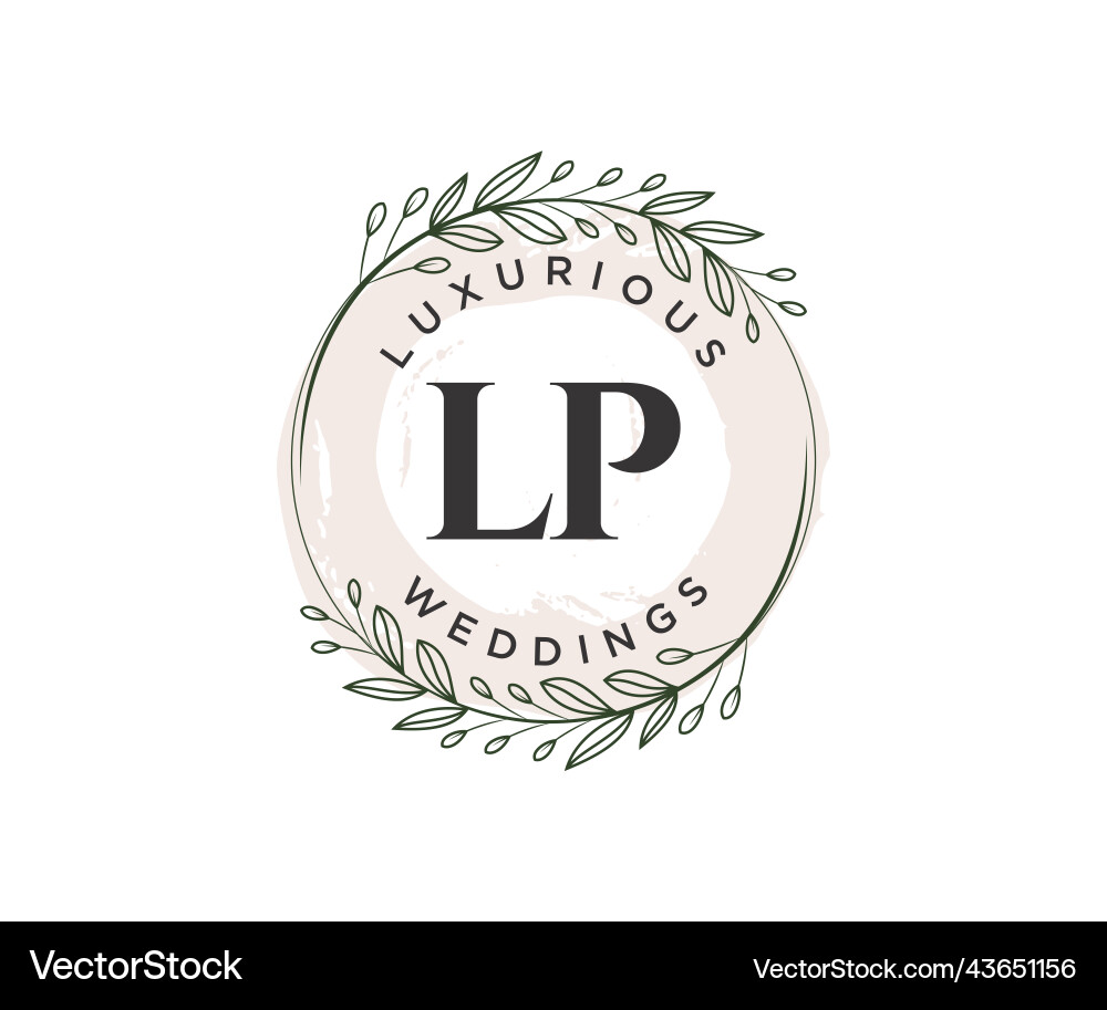 Lp initials letter wedding monogram logos Vector Image