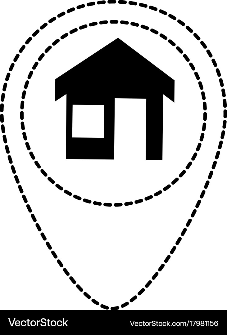 Pointer location with house vector image