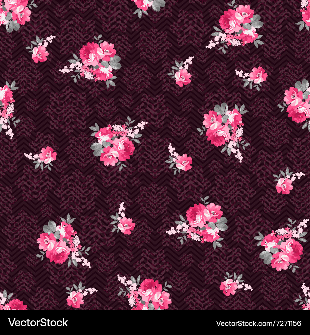 Seamless pattern with roses on a background vector image