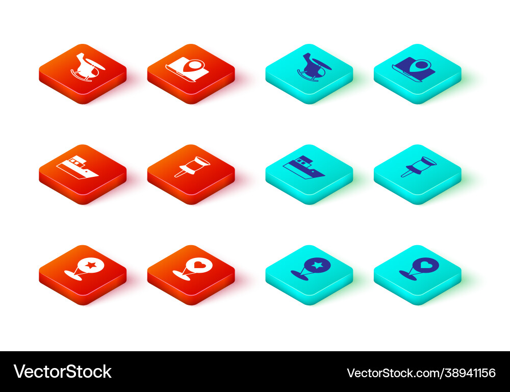 Set map pointer with star location heart ship Set map pointer with star location heart ship vector image