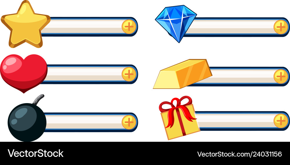 Set of game element Vector Image