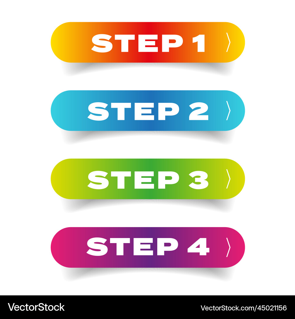 Step one two three four progress button Vector Image
