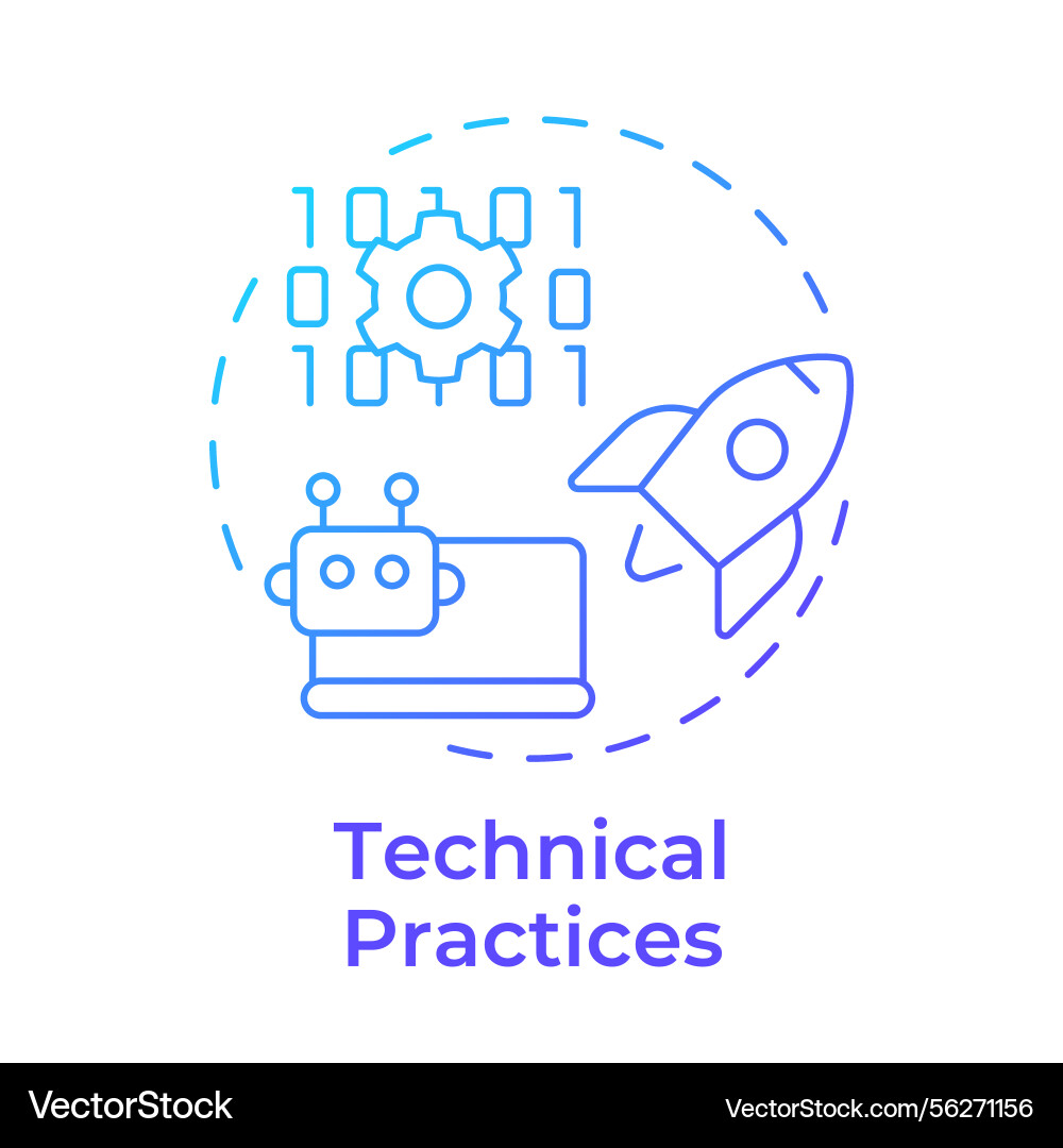 Technical practices blue gradient concept icon Technical practices blue gradient concept icon vector image