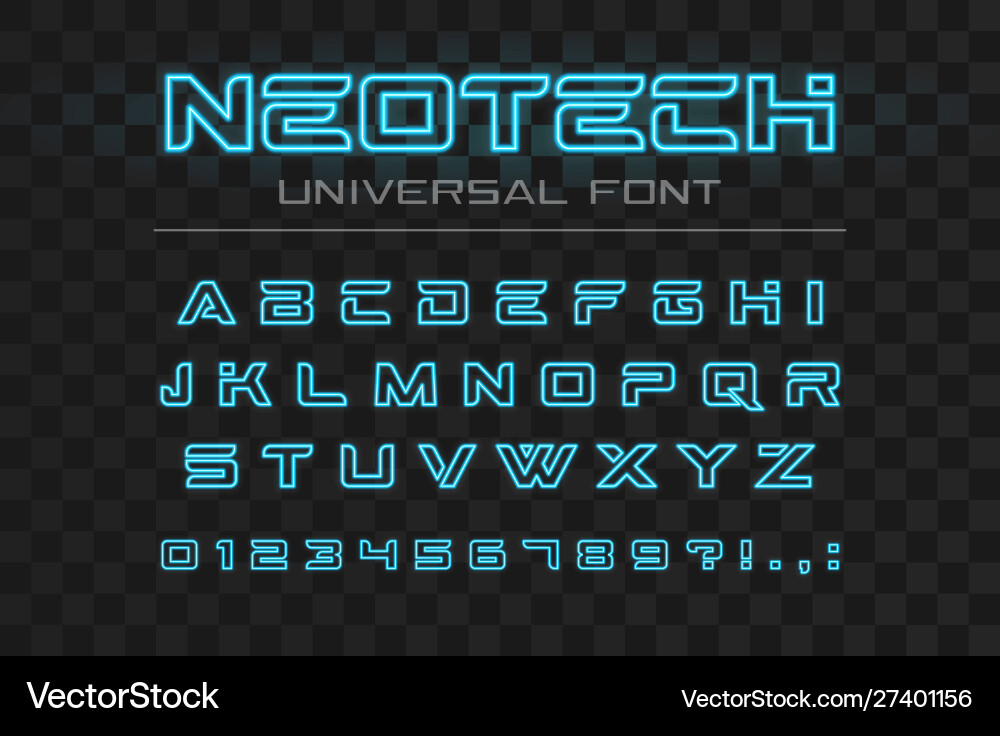 Technology glowing font fast sport futuristic Technology glowing font fast sport futuristic vector image