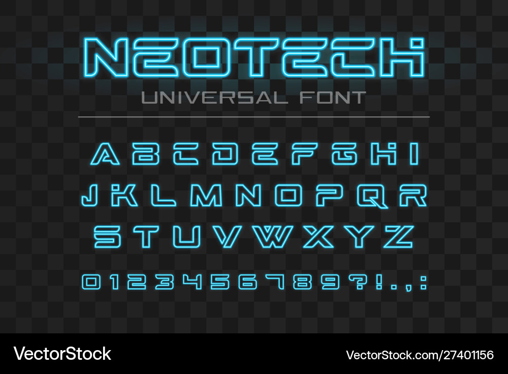 Technology glowing font fast sport futuristic vector image