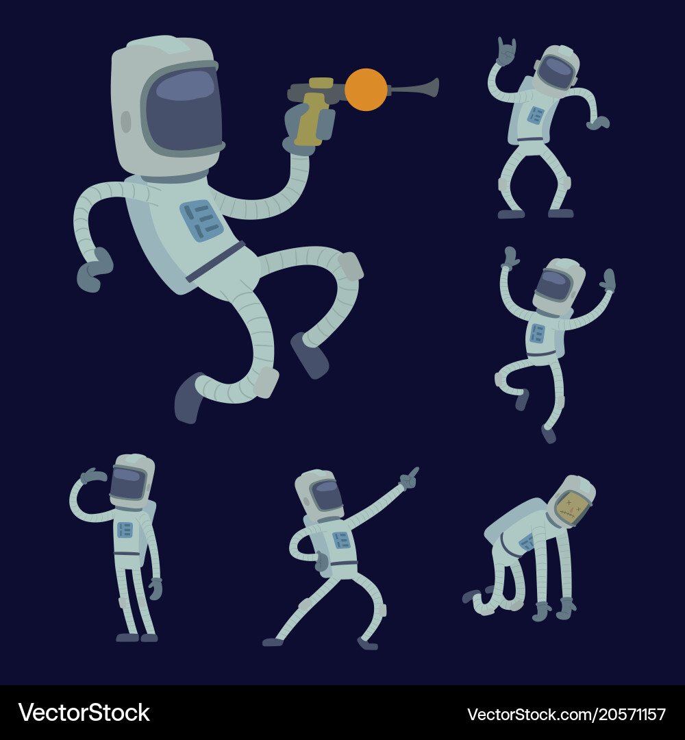 Astronaut in space character having fun Vector Image