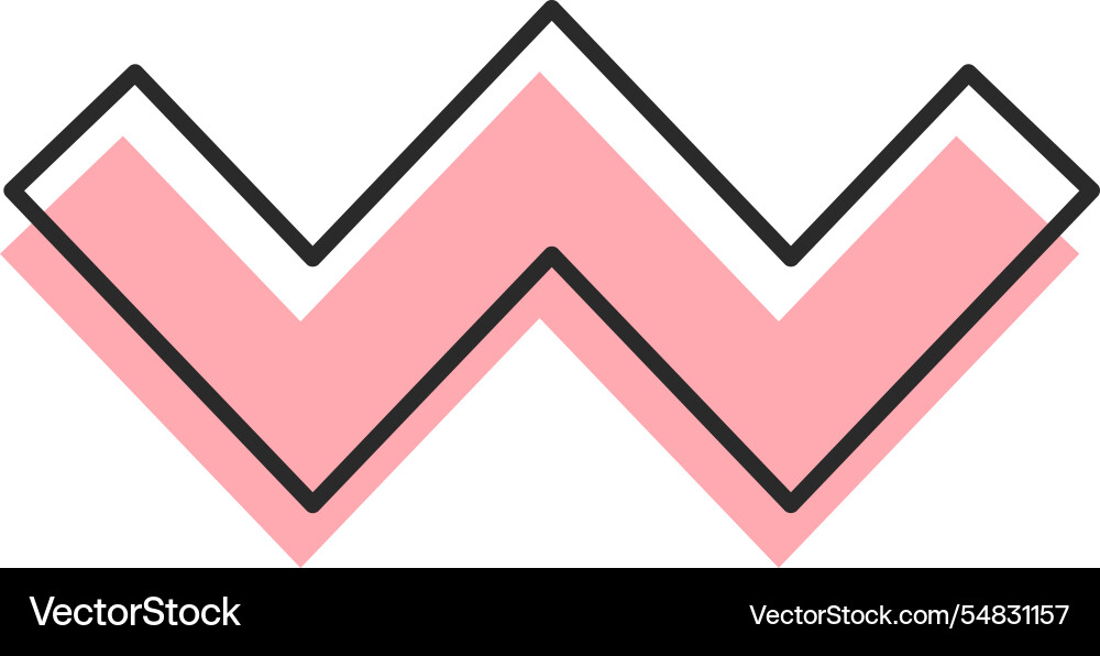 Broken zigzag line groovy element vector image