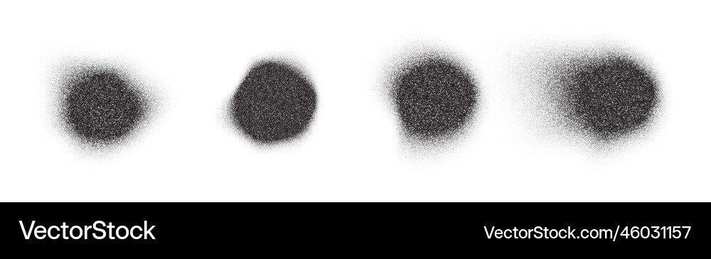 Circles with grain dots or gradient noise texture Circles with grain dots or gradient noise texture vector image