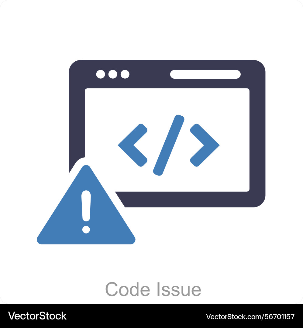 Code issue and error icon concept vector image