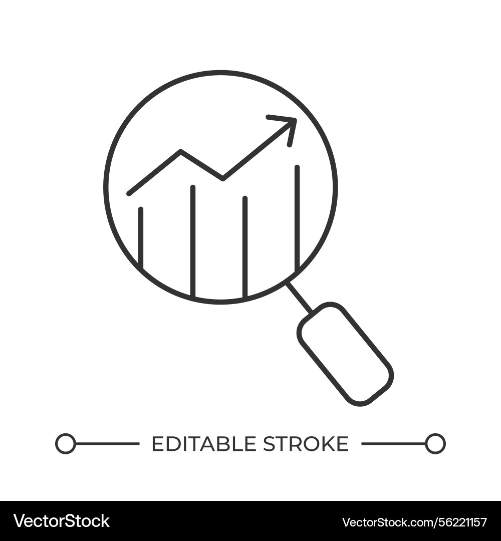 Data analyzing line icon Data analyzing line icon vector image