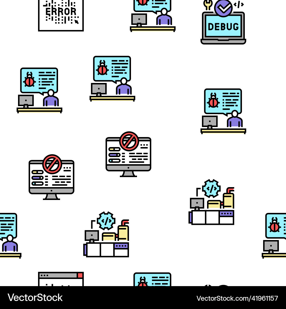 Debug research and fix seamless pattern Debug research and fix seamless pattern vector image