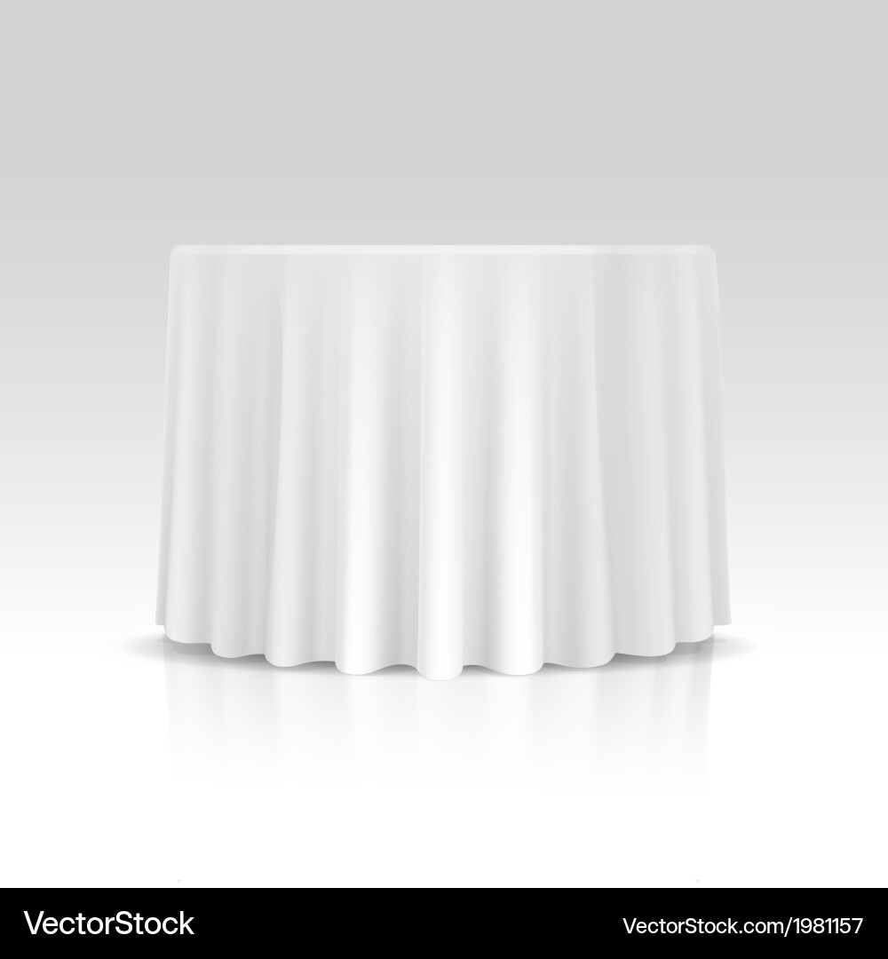 Empty round table with tablecloth vector image
