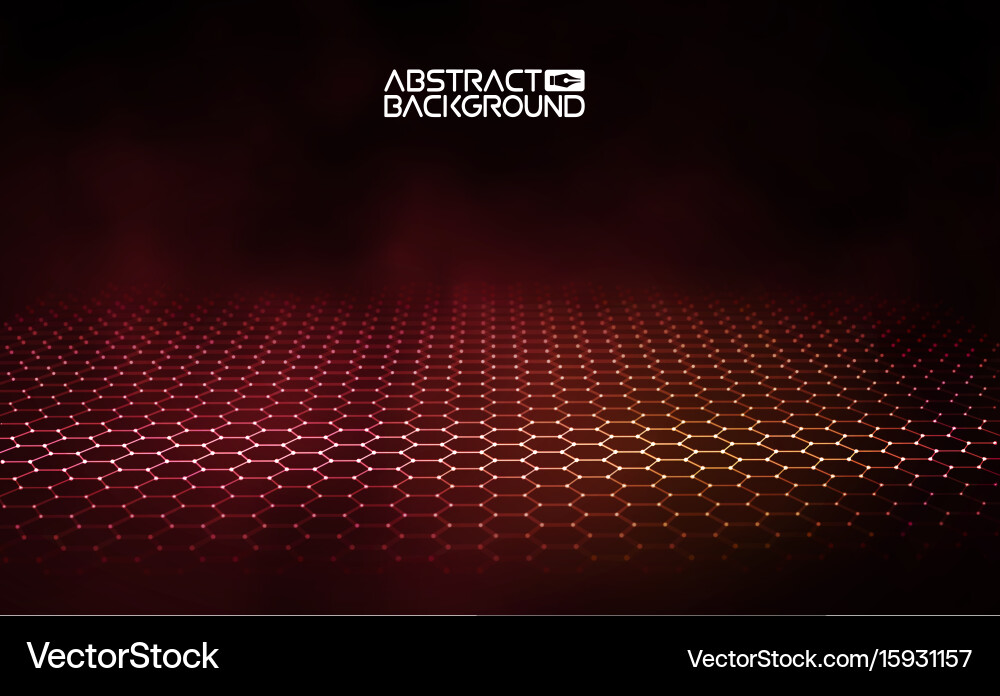 Glowing Hexagonal Network Vector Image