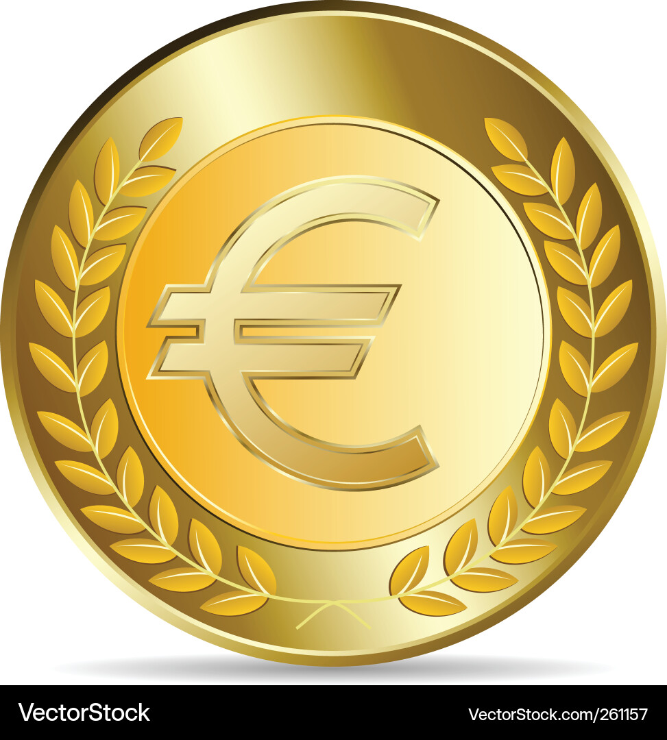 Golden Euro Coins Vector Image